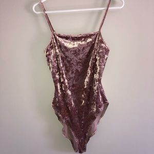 Forever 21 Velvet Pink Bodysuit